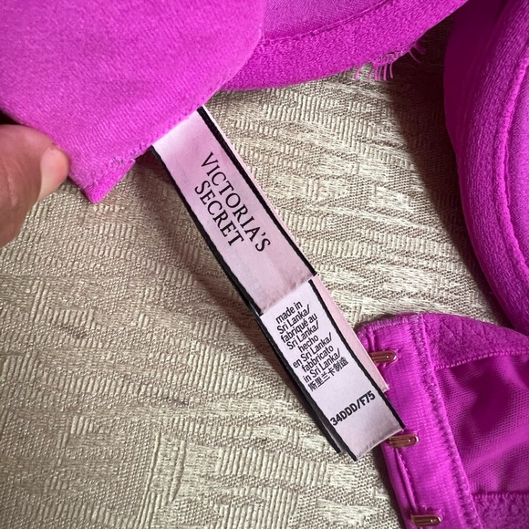 Victoria’s Secret DREAM ANGELS Lightly Lined Lace Demi Bra 34DDD Pink Berry 34F - Picture 6 of 9